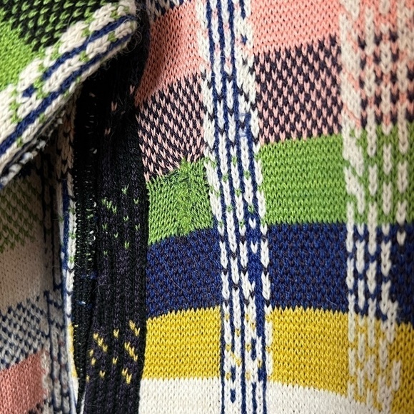 ALDOMARTINS Wool Alpaca Colorblock Plaid Long Maximalist Sweater Blanket Coat S - Picture 16 of 16